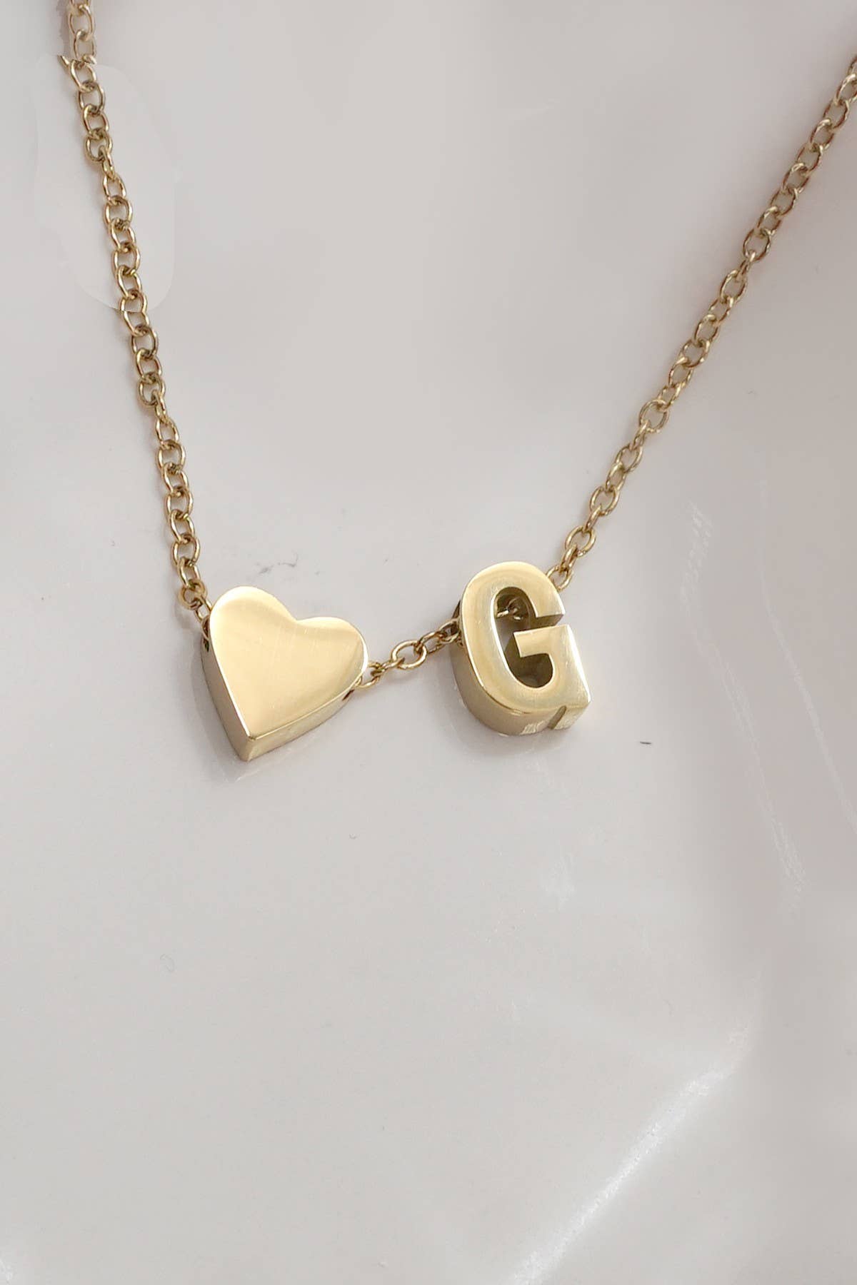 18K STAINLESS STEEL TARNISH FREE INITIAL NECKLACE | 40NK9440