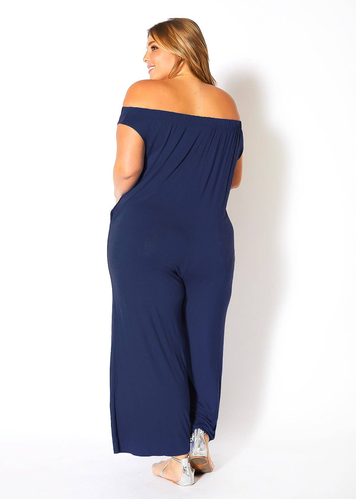 Bellatrix Plus Size Off Shoulder Wide Leg Jumpsuit