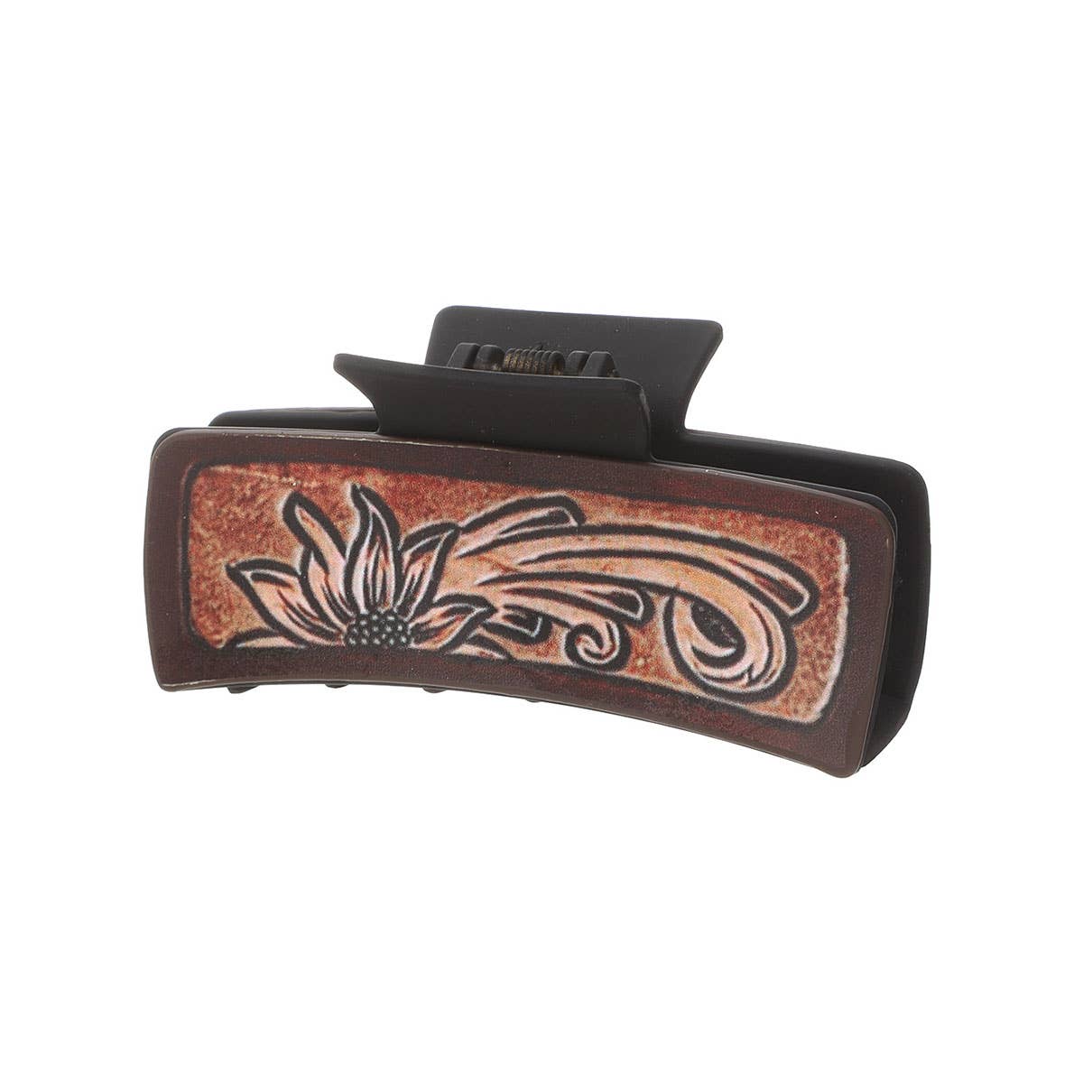 SUNFLOWER LEATHER LADIES WESTERN HAIR CLAW CLIPS_CWASC1618