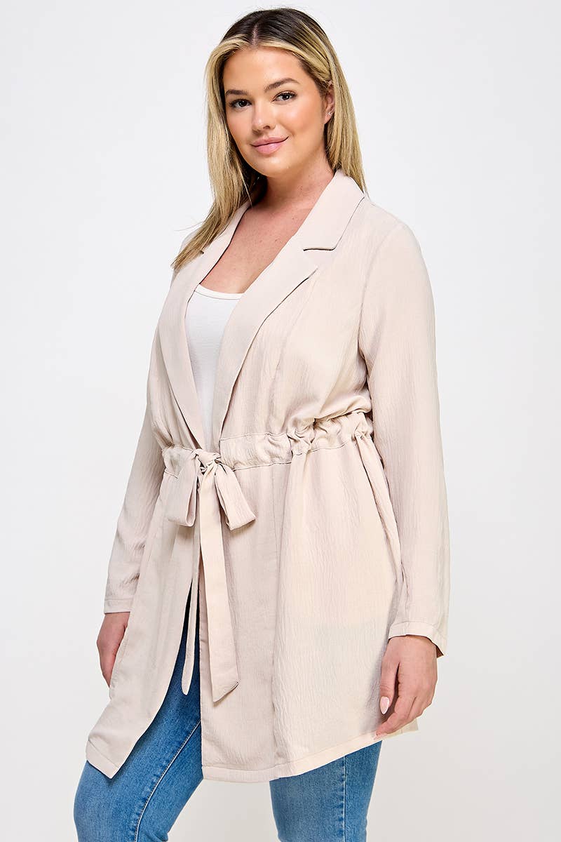 Plus Size Trench Jacket W/Tie SS2437P-J