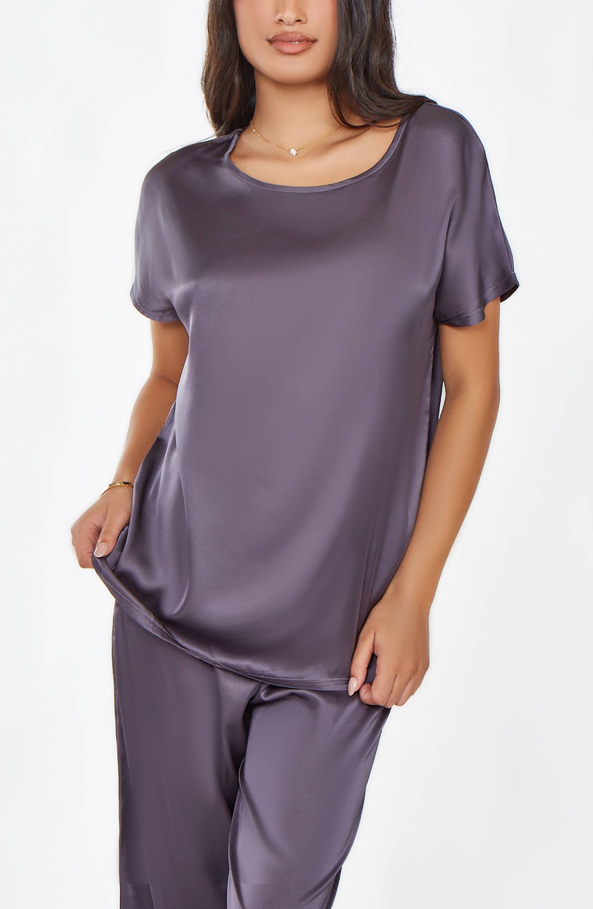 Julie Satin Pullover Top and Pants Loungewear Set