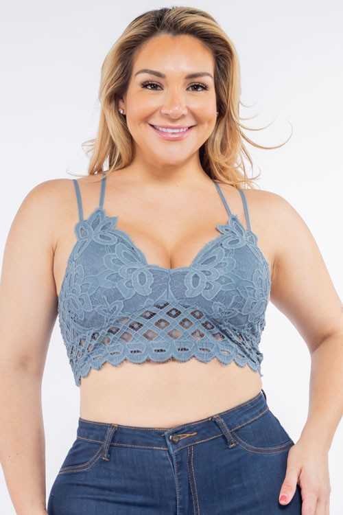 Plus Size Scalloped Lace Cami Bralette
