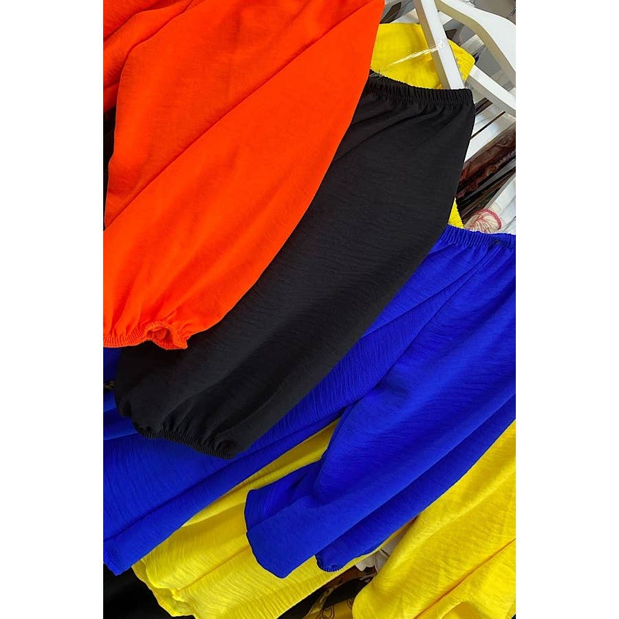 PLUS SIZE TIE FRONT OFF SHOULDER TOP