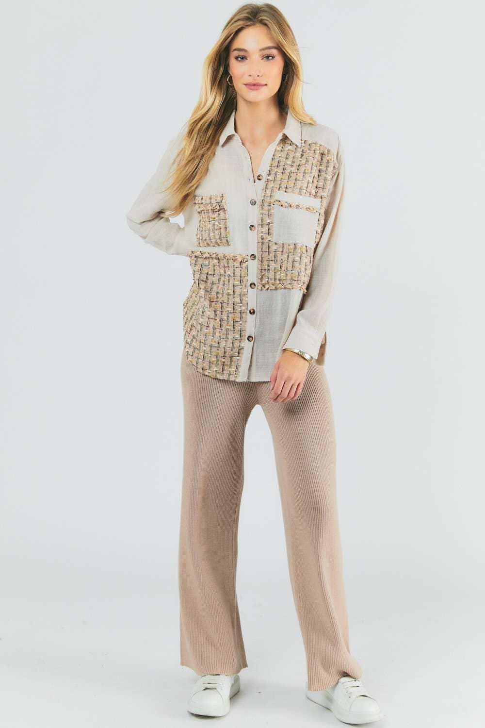 PLUS MULIT PRINTED CHEST POCKET BUTTON DOWN SHIRT