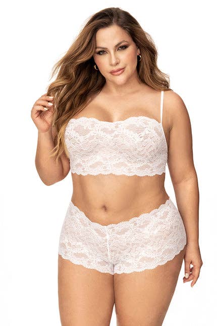 206X Panty and Top Lace Set Ivory