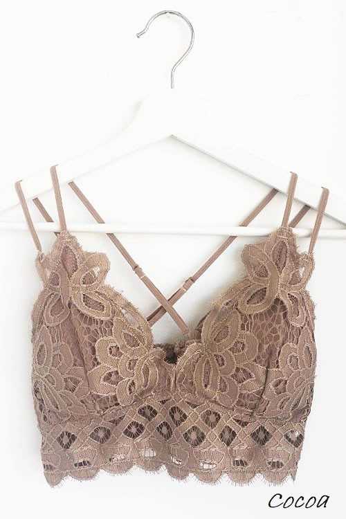 Plus Size Scalloped Lace Cami Bralette