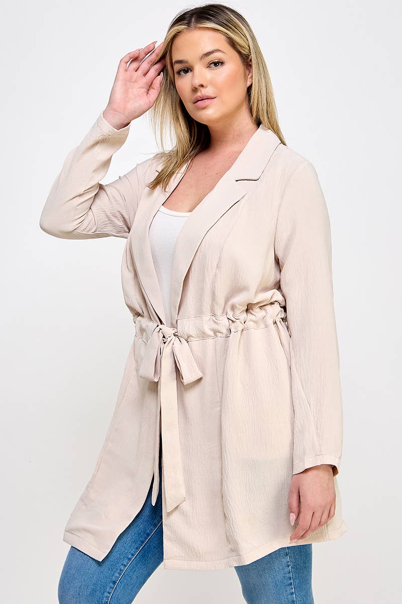 Plus Size Trench Jacket W/Tie SS2437P-J