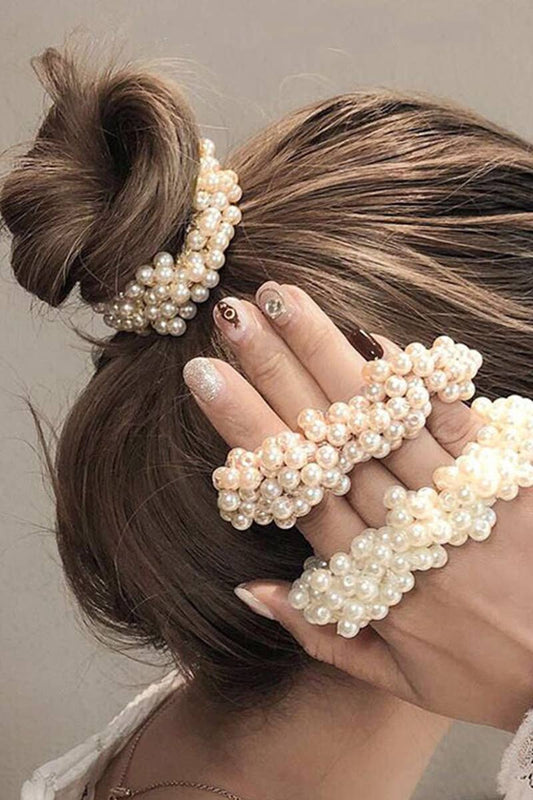 PEARL HAIR TIES SCRUNCHIE STRETCH HAIR ROPE_CWAHA0130