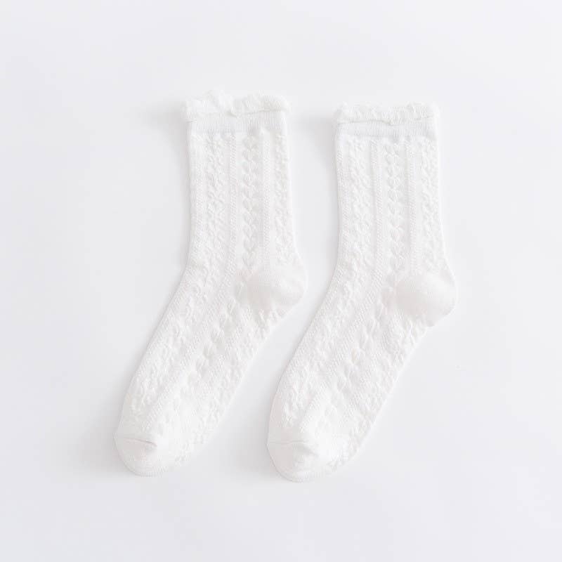 HEART FLOWER CHERRY CASUAL SOCKS | 40S02061