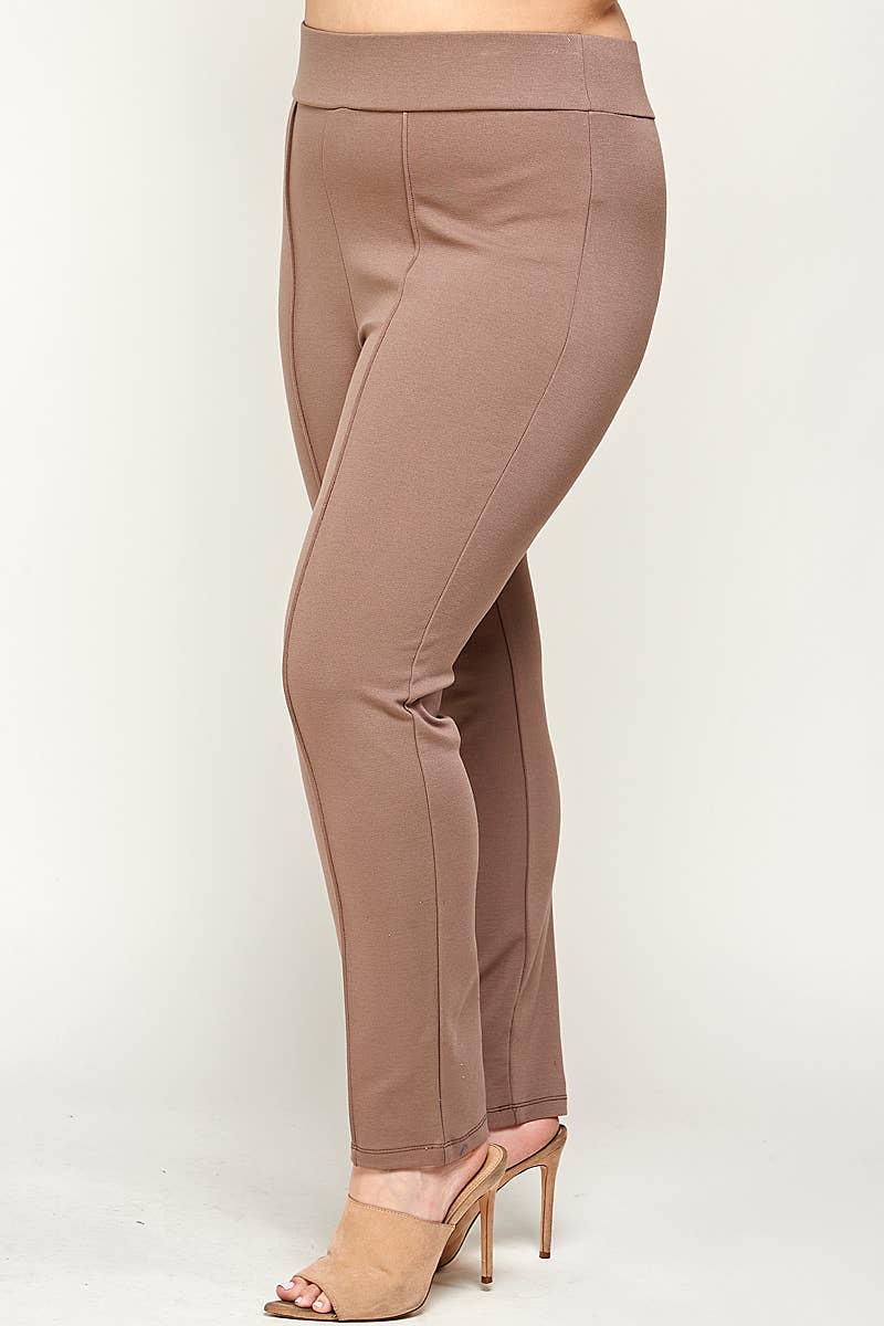 Plus Size High Waisted Pin-Tuck Skinny Pants - WG16213-2P