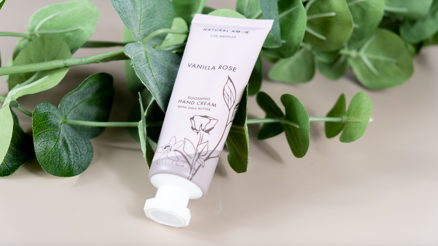 Rose Vanilla Hand Cream, enriched with shea butter