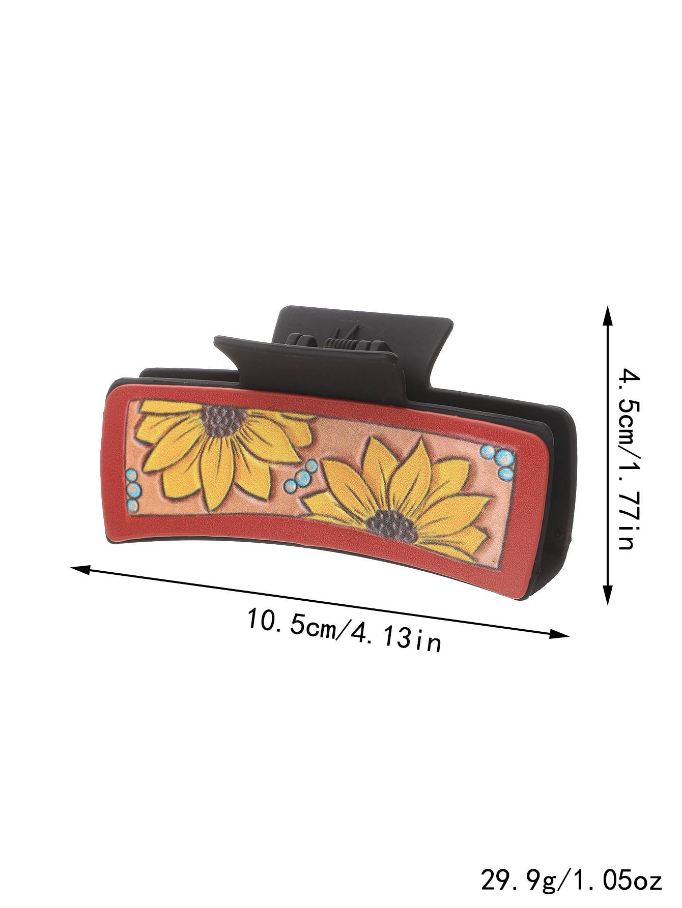 SUNFLOWER LEATHER LADIES WESTERN HAIR CLAW CLIPS_CWASC1618