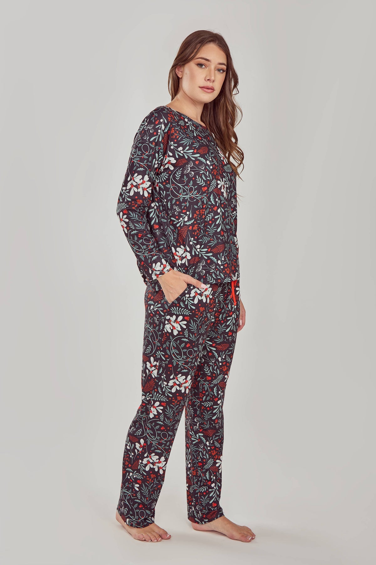 Holly Plus Size Soft Floral Sleep-Lounge Pant Set