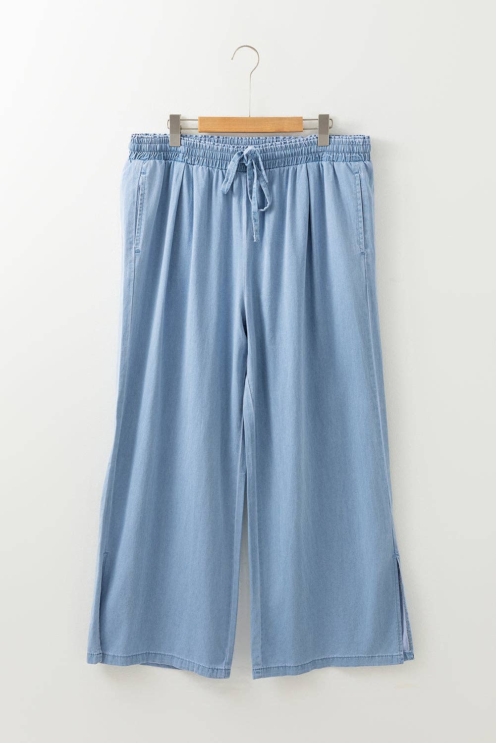 Plus Size Denim Chambray High Waist Jeans