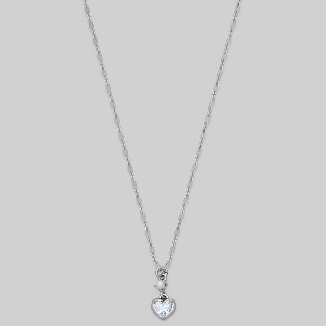 ORGANIC HEART CZ AC PENDANT NECKLACE