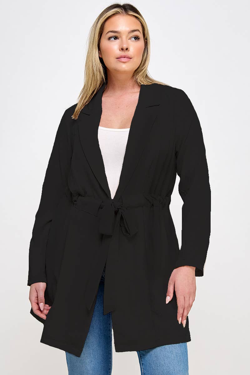 Plus Size Trench Jacket W/Tie SS2437P-J