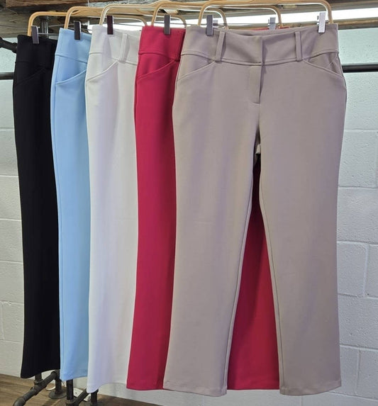 PLUS SIZE STRAIGHT LEG TROUSER PANTS
