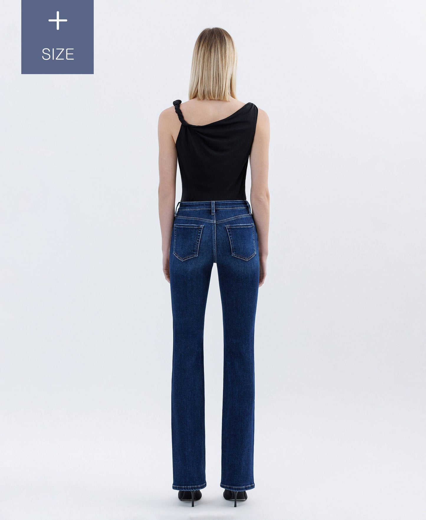 PLUS SIZE TUMMY CONTROL HIGH RISE BOOTCUT JEANS LV1599-P