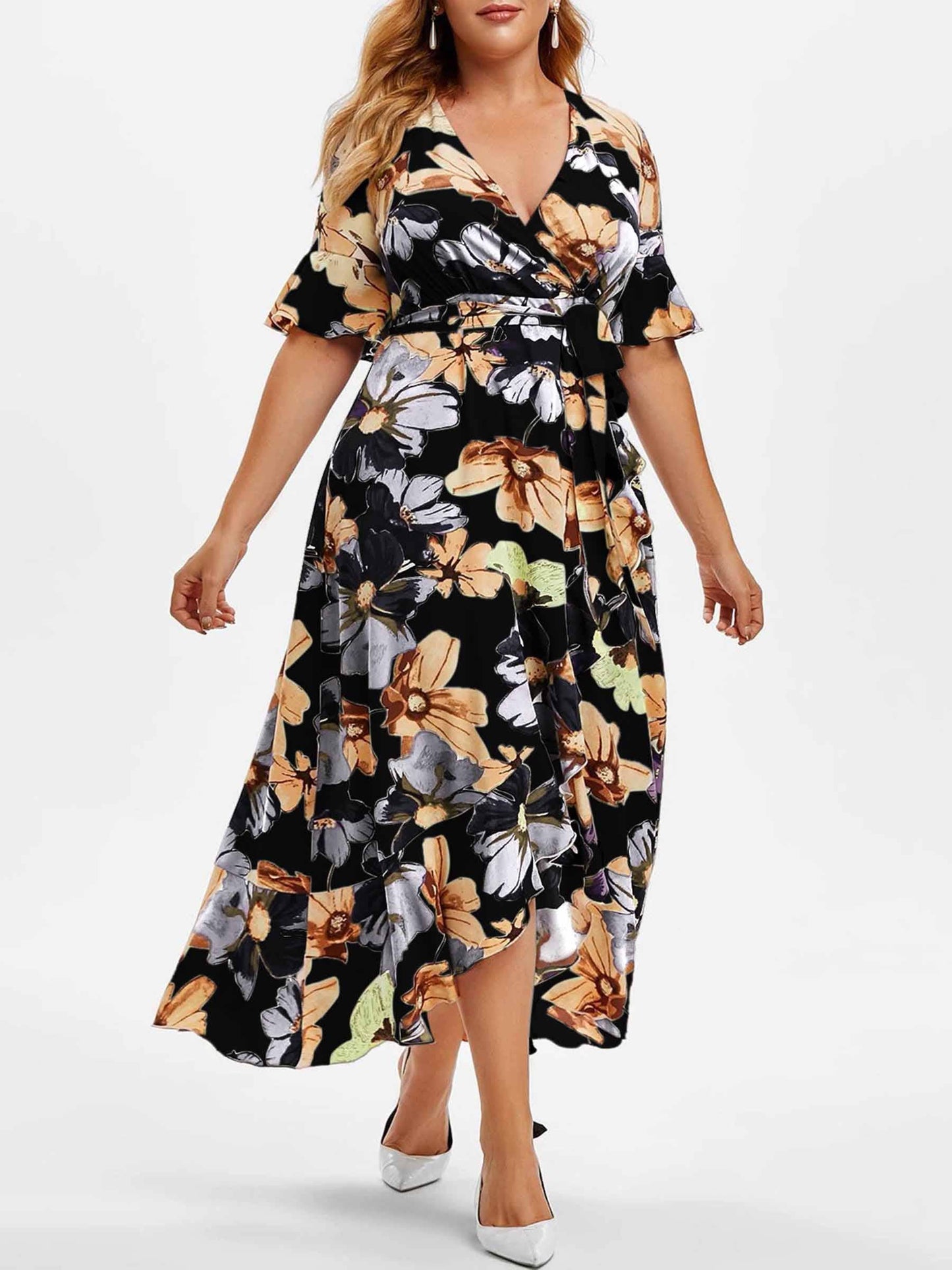 Casual Bohemian Print Irregular Dress